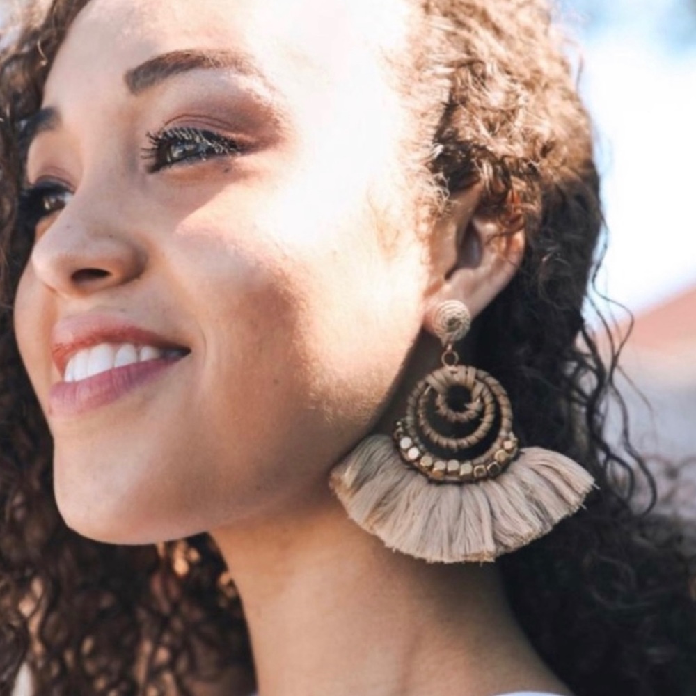Fan & Coil Dangle Drop Earrings